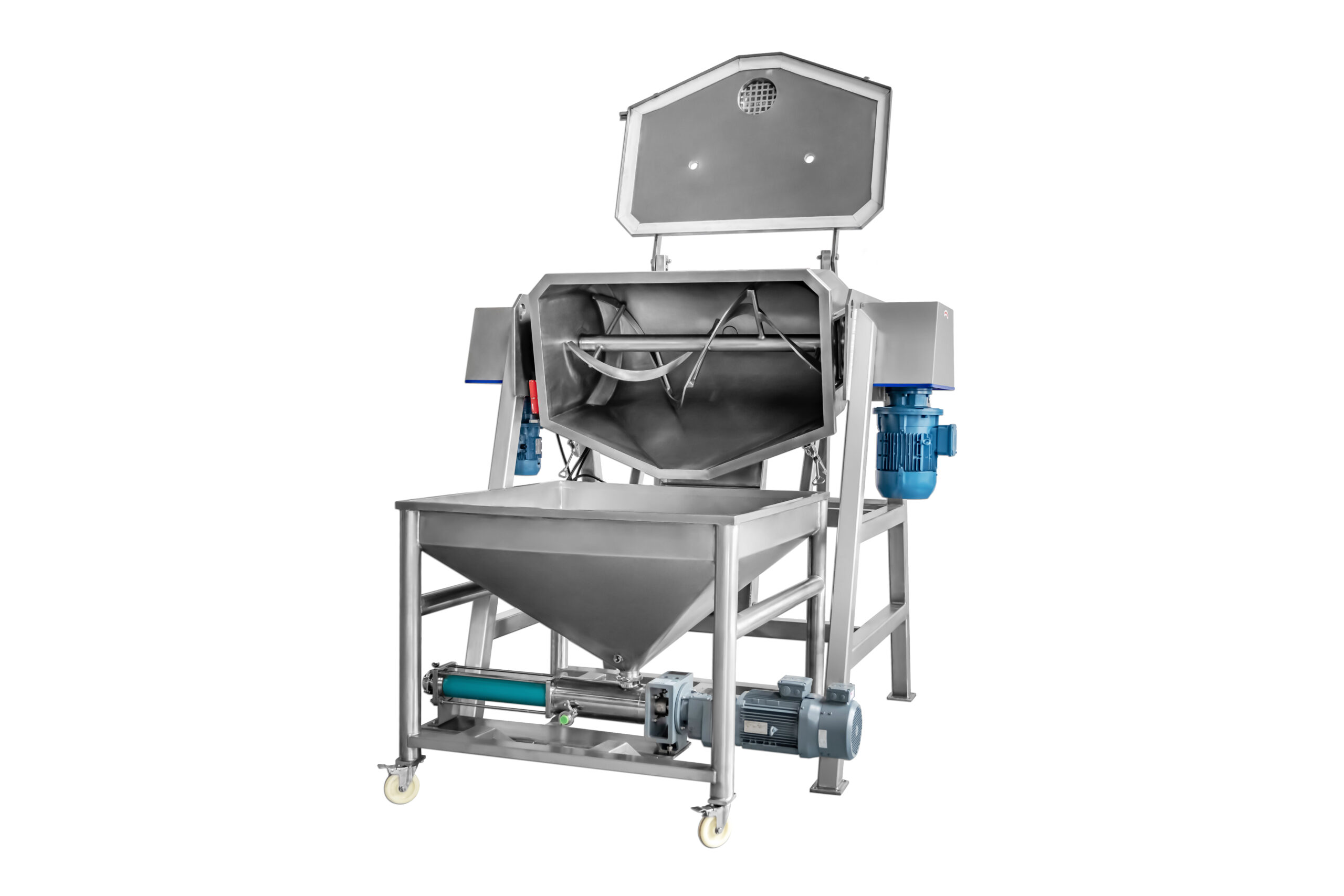 Tilting ribbon mixers