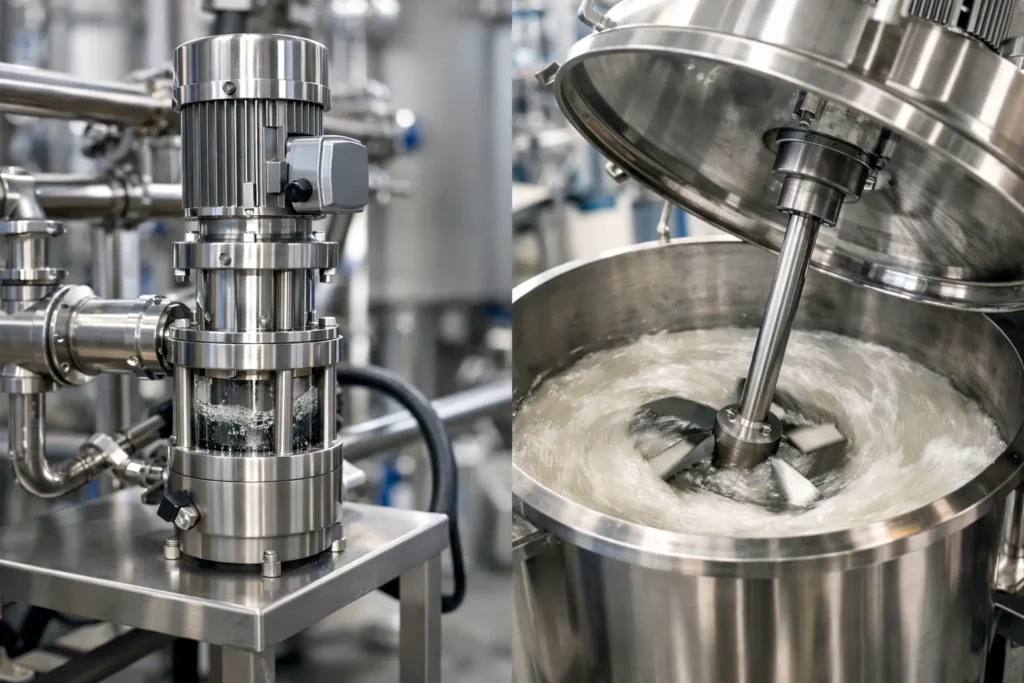 Inline Emulsifier vs Batch Mixer - Industrial Mixers Inline Emulsifier vs Batch Mixer